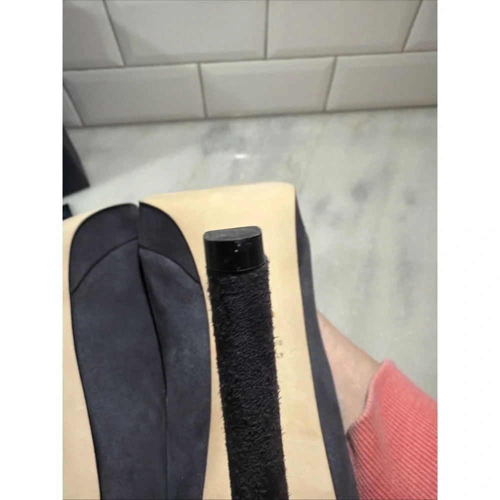 Sergio Rossi Dark Grey Suede Pointed Toe Platform Pumps Size‎ 39 With Box